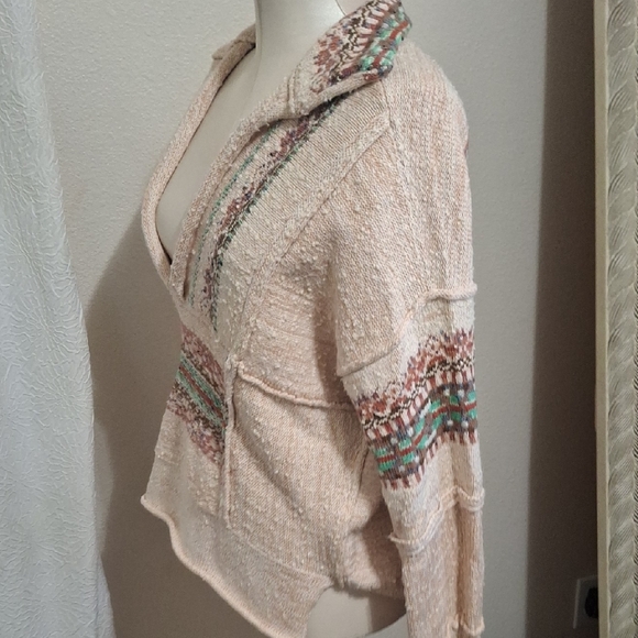 Pilcro Urban Outfitters Boho Multicolor V-neck Sweater Sz Sm - Picture 5 of 12